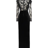 Abito in velluto e pizzo FABX4120F2603 0900 ALESSANDRA RICH 