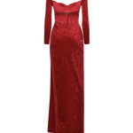 Abito maxi drappeggiato in jersey di velluto 850642 TCV146105 BALENCIAGA 