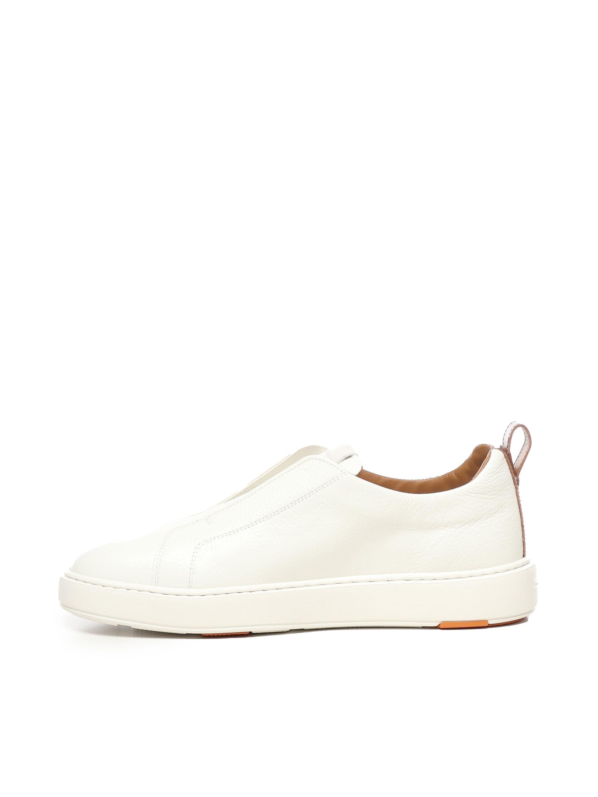 Sneakers slip-on in pelle MBCD21959BARS CBEI50WHITE SANTONI 