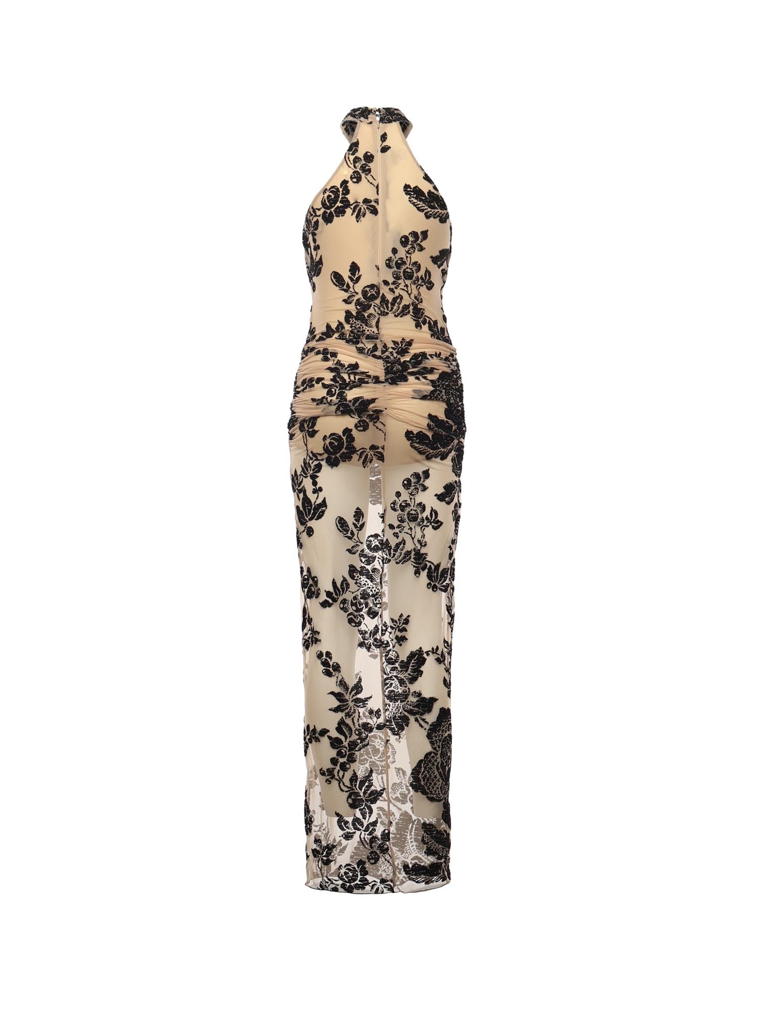 Abito lungo stampa flock 105603 A2QDNZ8 PINKO 