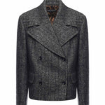 Giacca cropped in lana rigata F27FXT FRZANS8051 DOLCE & GABBANA 