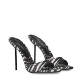 Mules Lidia con stampa zebrata PX836 XPTCVWHITE ZEBRA PARIS TEXAS 