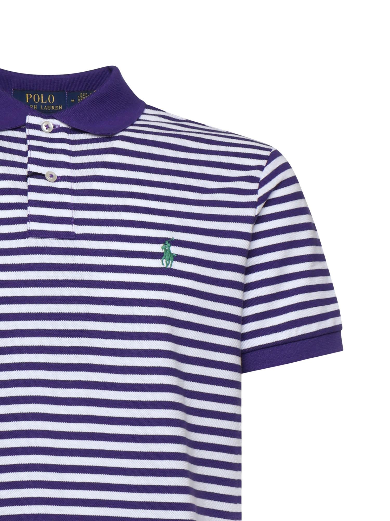 Polo a righe in cotone con logo 710956682 503 POLO RALPH LAUREN 