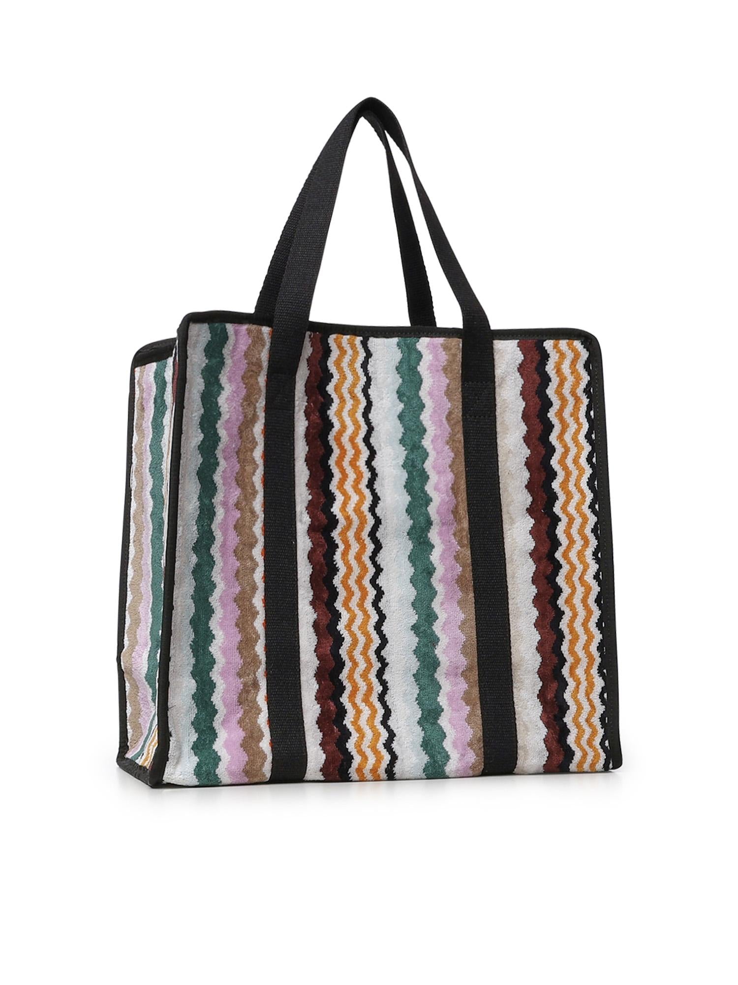 Borsa Aura in cotone zig zag 1F3OG00005 100 MISSONI HOME 