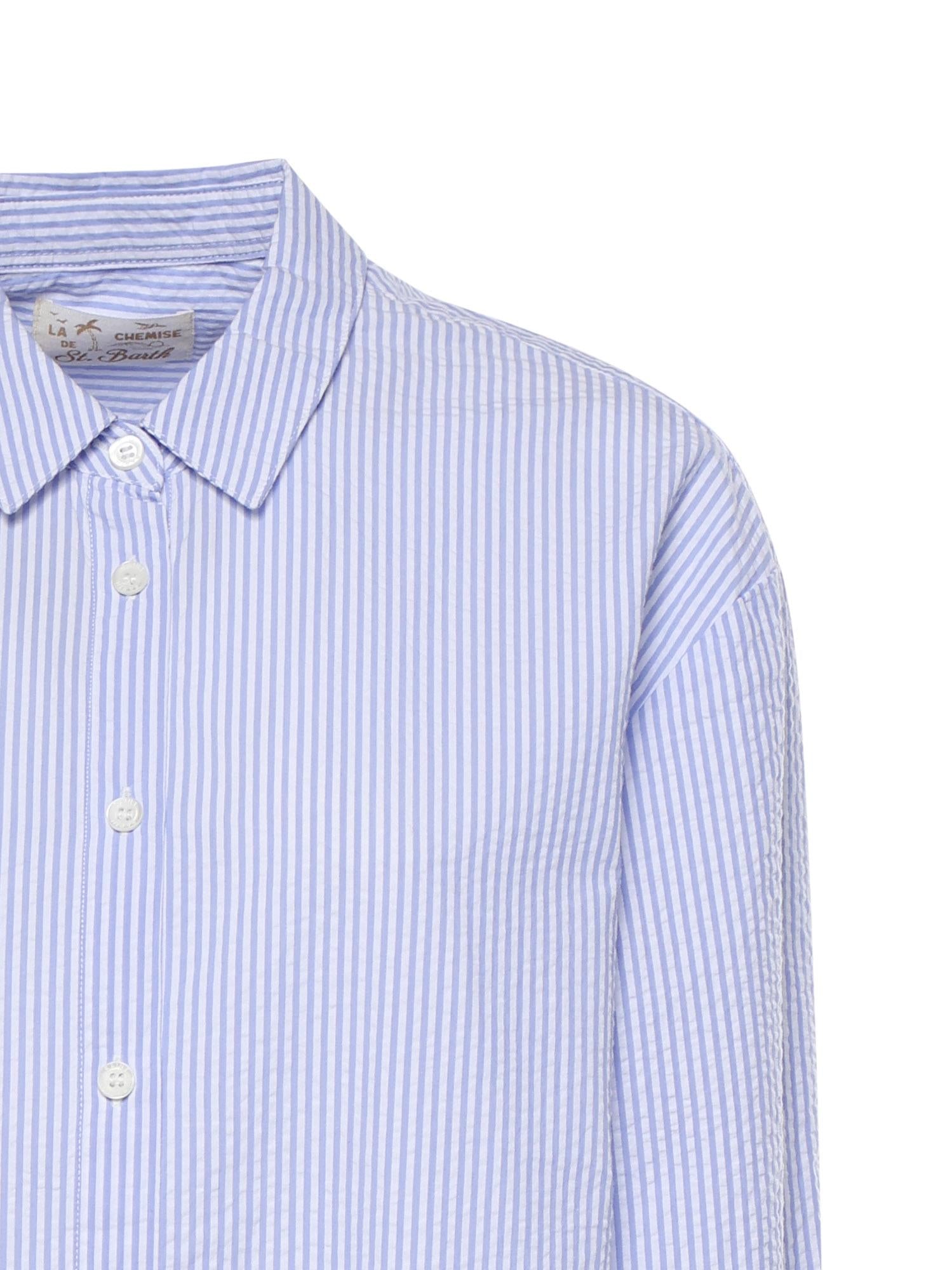 Camicia in cotone a righe con ricamo BRIG001 01374L MC2 SAINT BARTH 