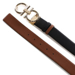 Cintura con Gancini martellato in pelle 230421 786305001 FERRAGAMO 