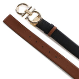 Cintura con Gancini martellato in pelle 230421 786305001 FERRAGAMO 