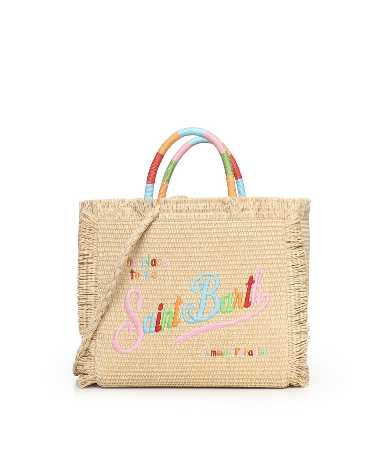 Borsa Colette in tessuto effetto paglia con logo COL0017 02737L MC2 SAINT BARTH 