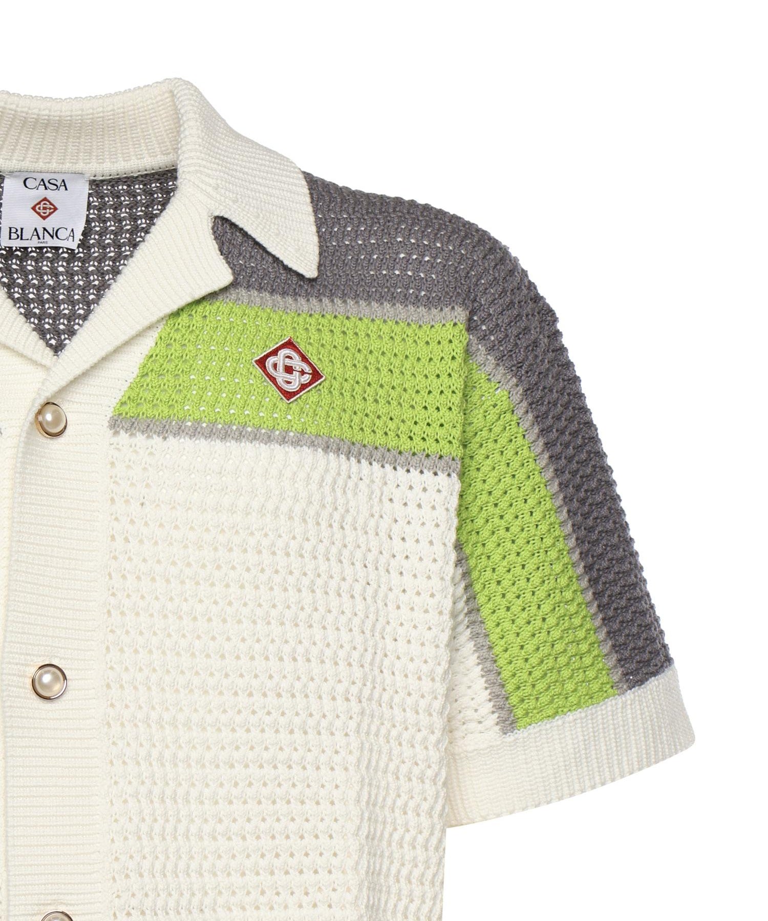 Camicia a righe all'uncinetto MSP26KW1207 01 CASABLANCA 