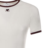 T-shirt in cotone 125JTS0117JS0203 HERITAGEWHITE/BORDEAUX COURREGES 