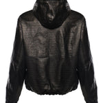 Giubbotto Bronx in pelle con cappuccio BRONX COCCONERO GIULIANO GALIANO 