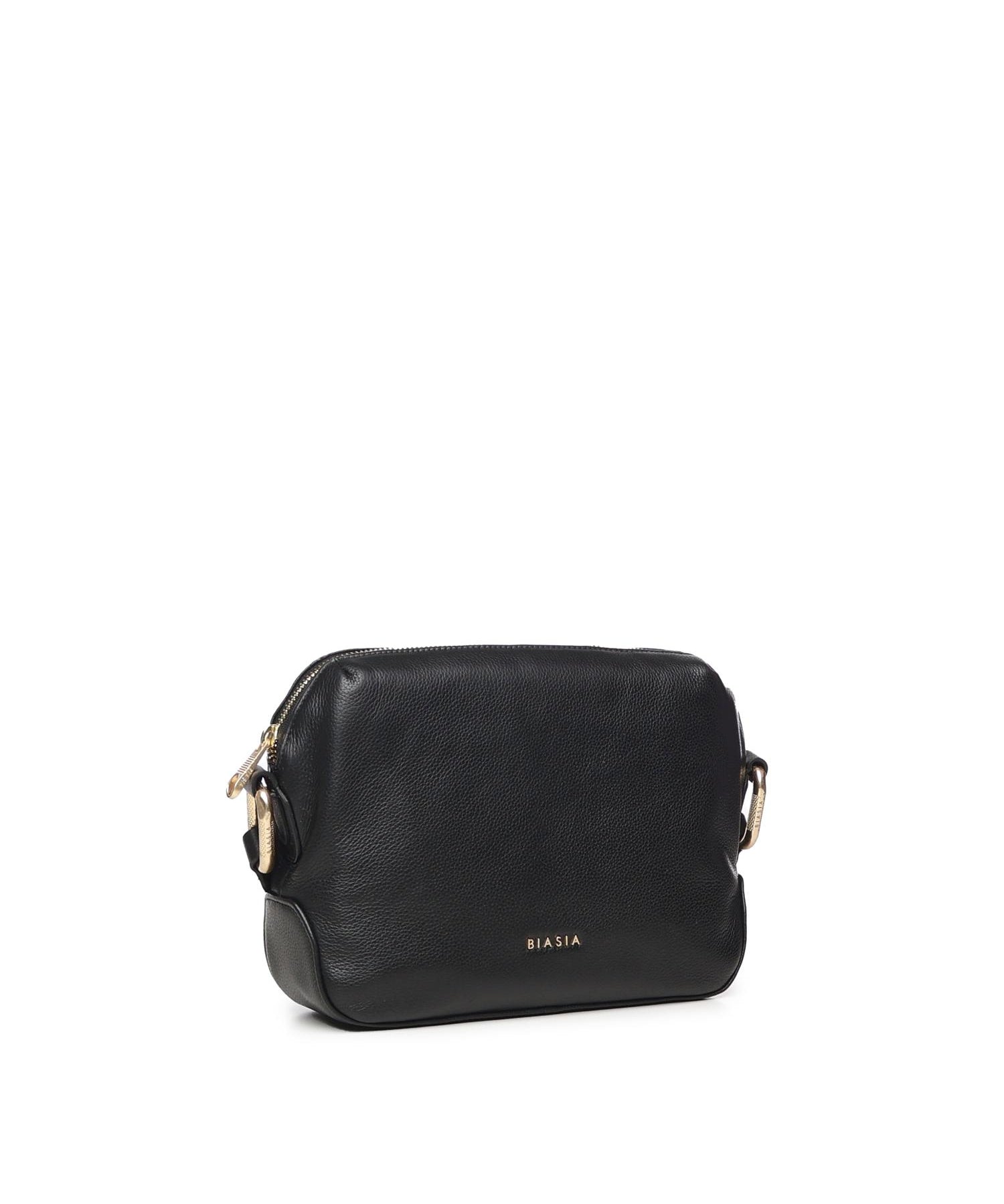 Borsa a tracolla in pelle con logo BIBP9E506 NERO BIASIA 