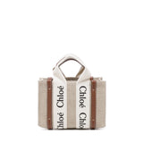 Woody bag piccola in canvas di lino CHC22AP237I26 90U CHLOÉ 