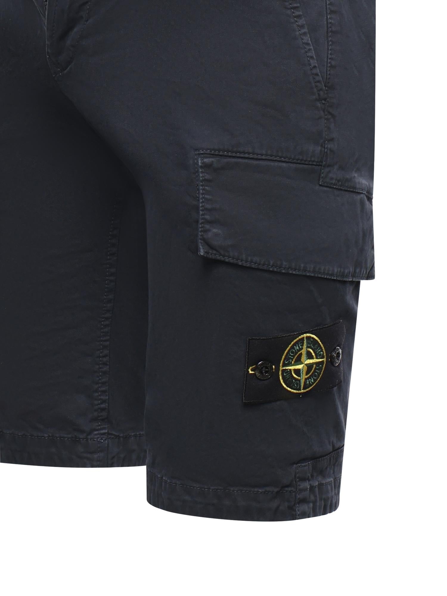 Shorts cargo in cotone con logo L1S15L100018 S0004V0120 STONE ISLAND 