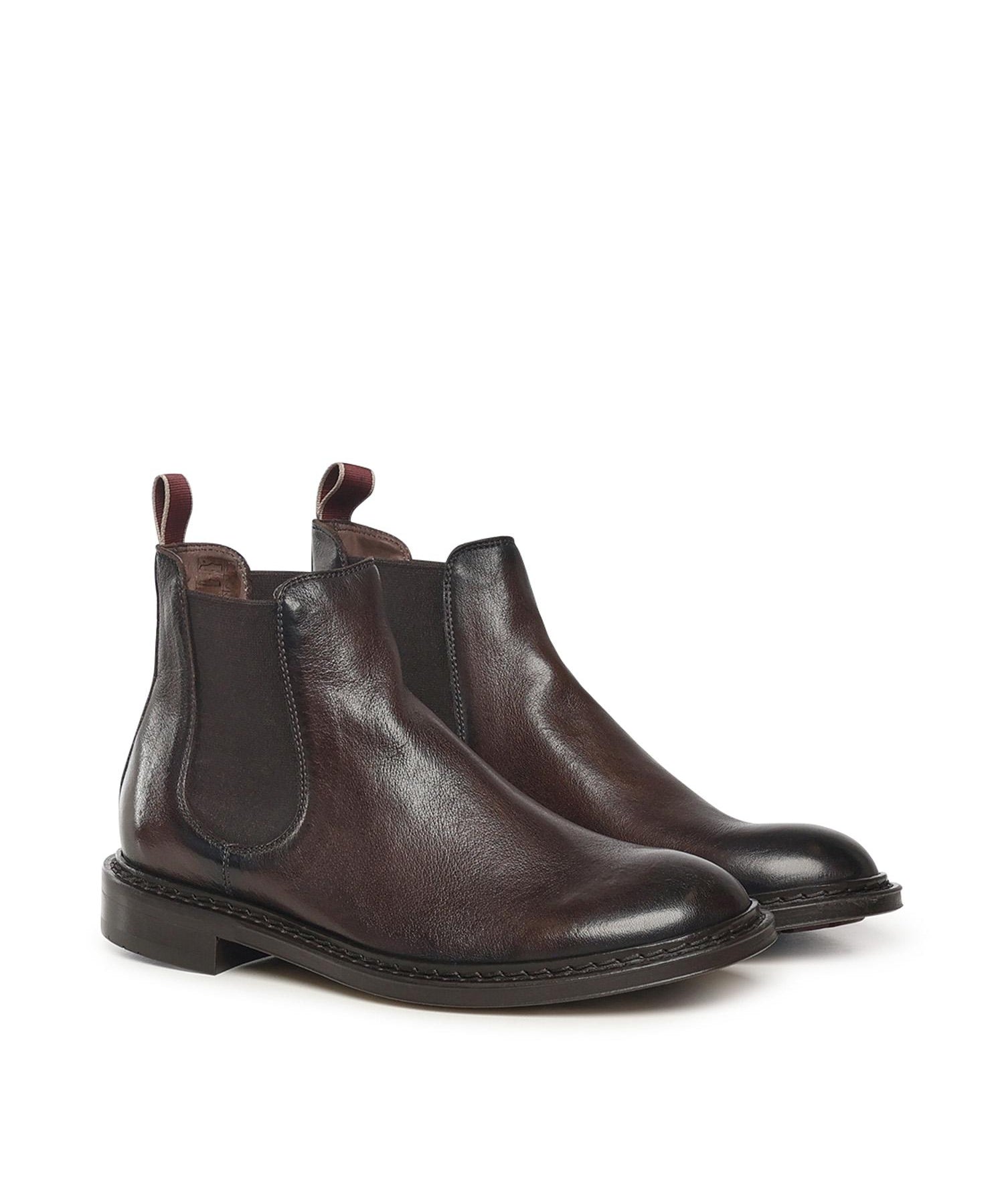 Stivaletto Chelsea in pelle U1200 CHOCOLAT STURLINI 