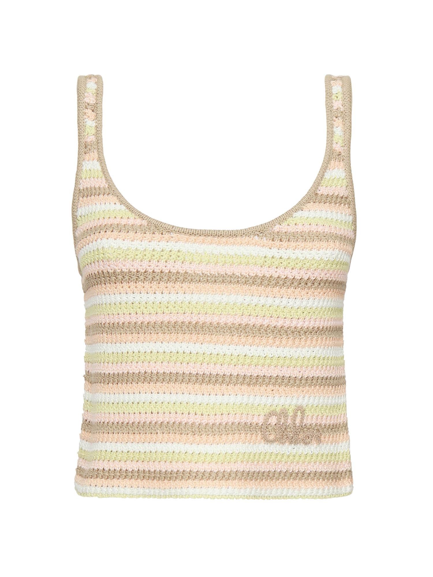 Canotta cropped con logo ricamato CHC25AMH02555 3ZA CHLOÉ 