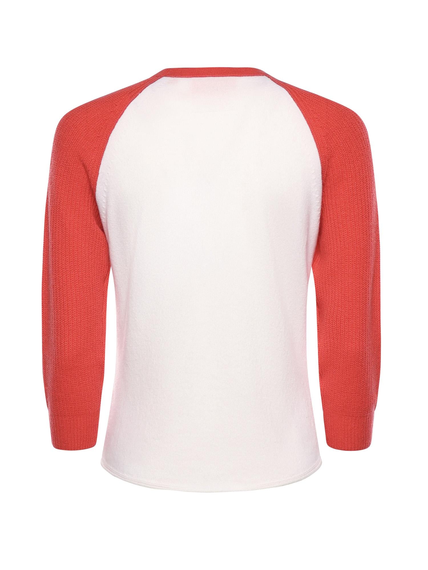 Baseball tee in cashmere W40610JL CREAM/SCARLET GUEST IN RESIDENCE 