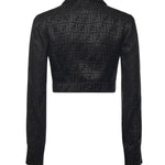Camicia cropped in seta FF jacquard FS7994 AJ0ZF0GME FENDI 