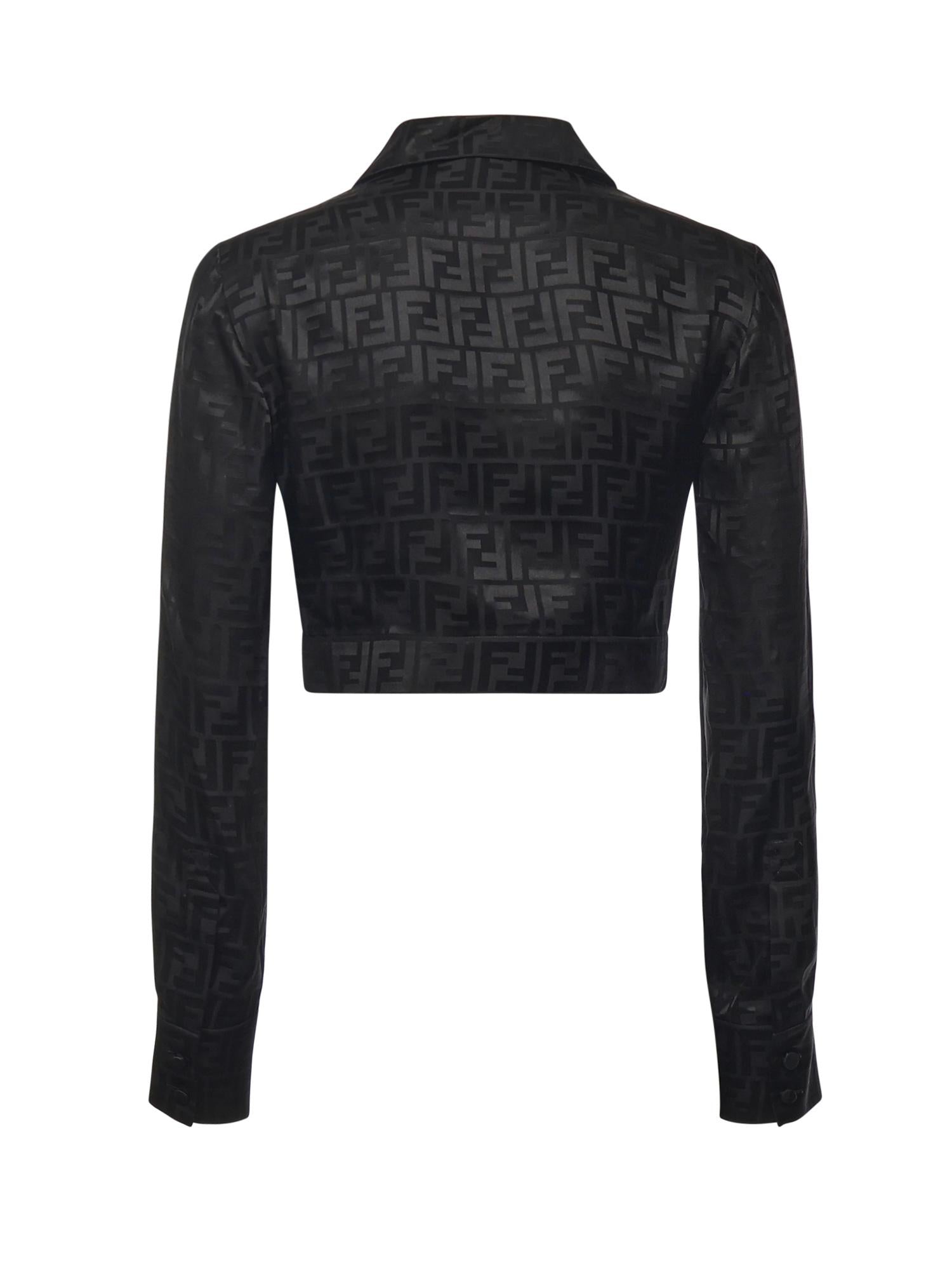 Camicia cropped in seta FF jacquard FS7994 AJ0ZF0GME FENDI 