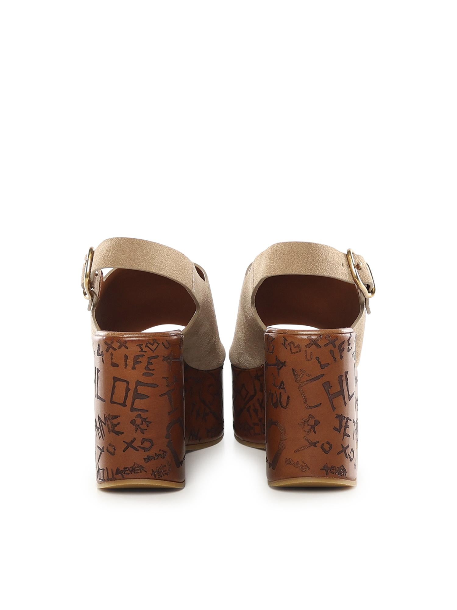 Sandali con zeppa Maxime CH25A10GRY 751 CHLOÉ 