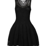 Vestito corti in maglia crinolina AA9R2534K008A 995 ALAIA 