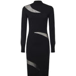 Abito dolcevita con inserti di strass perlati 79AAF803 CMX47899 GENNY 