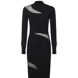 Abito dolcevita con inserti di strass perlati 79AAF803 CMX47899 GENNY 