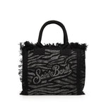 Borsa Vanity in canvas con stampa zebrata e strass VANI001 00629L MC2 SAINT BARTH 