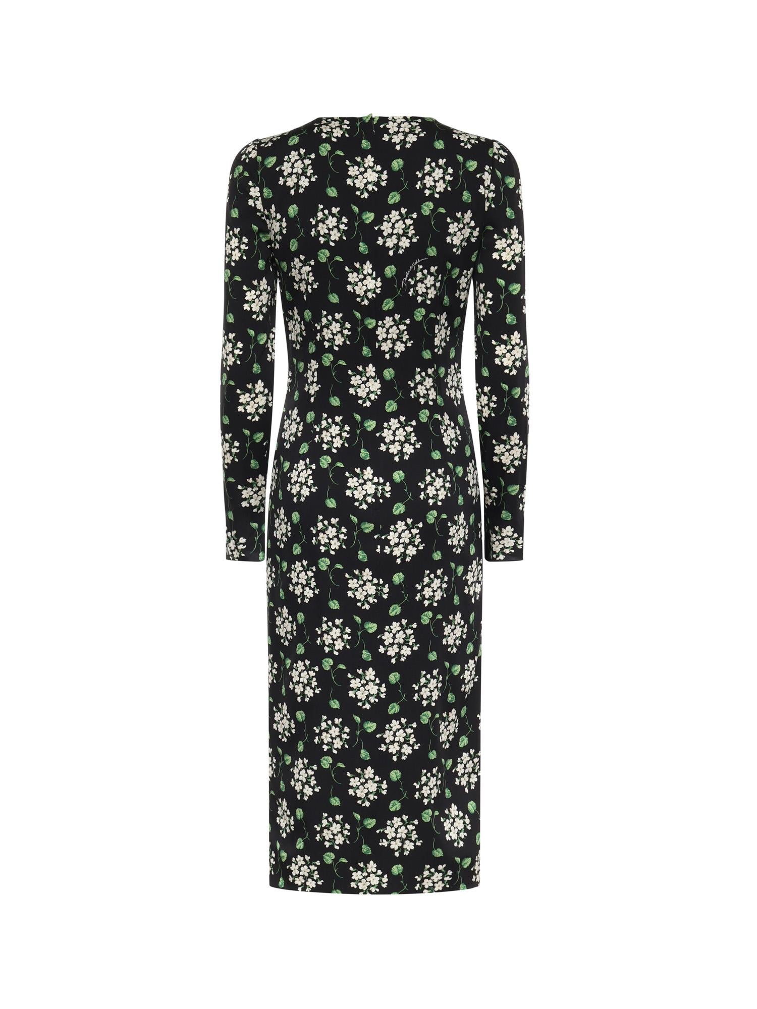 Abito midi in charmeuse di seta con stampa F664HT FSA85HX6BX DOLCE & GABBANA 