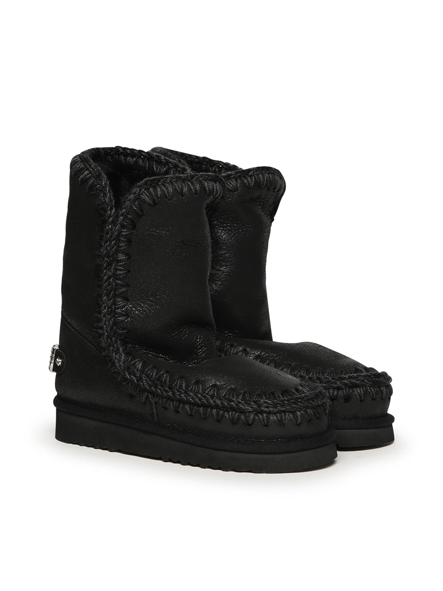 Stivali Eskimo 24 rhinestones logo MUFW101037B CBKG MOU 