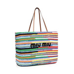 Tote bag in crochet a righe 5BG228 AF46F0055 MIU MIU 