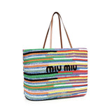 Tote bag in crochet a righe 5BG228 AF46F0055 MIU MIU 