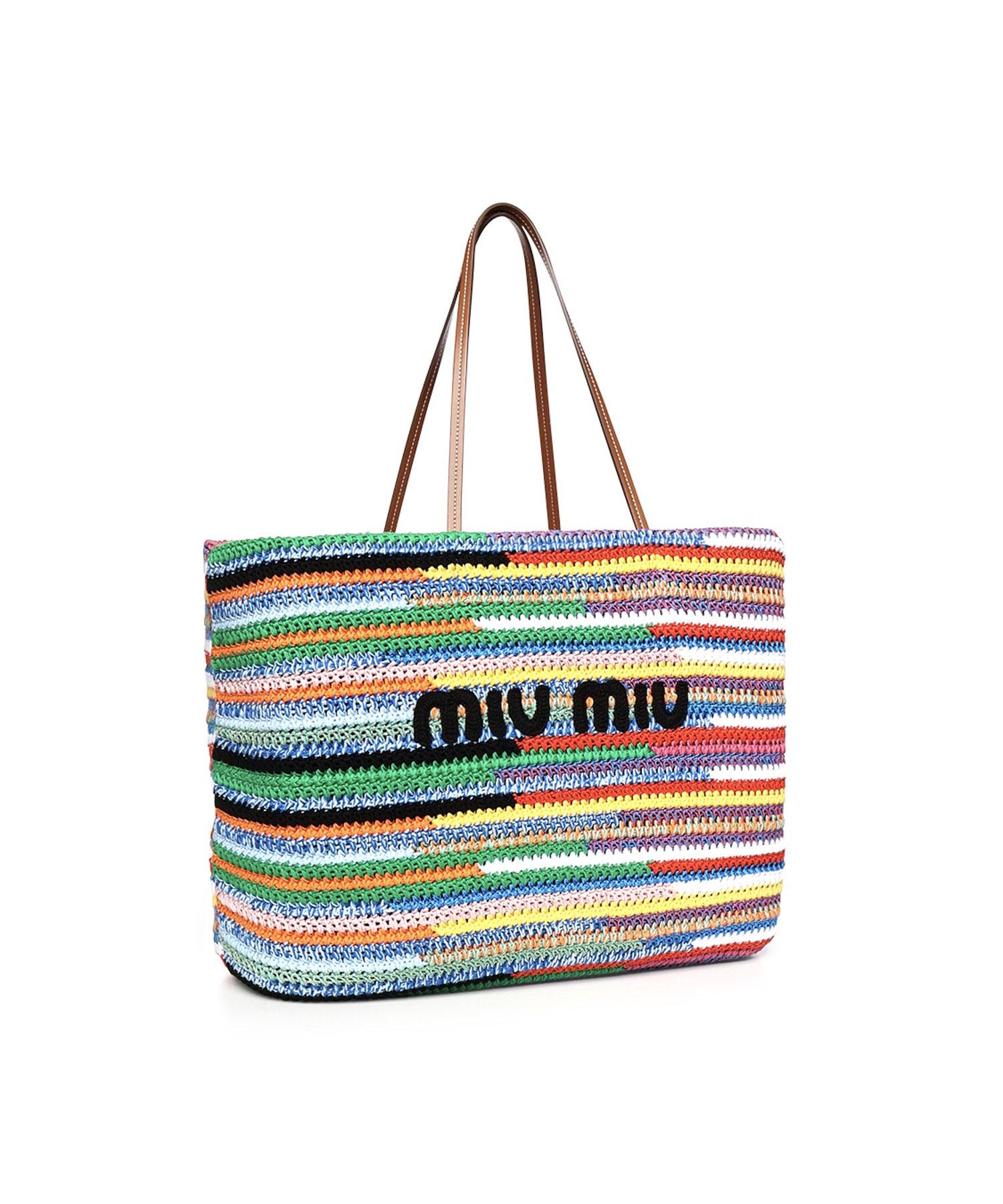 Tote bag in crochet a righe 5BG228 AF46F0055 MIU MIU 