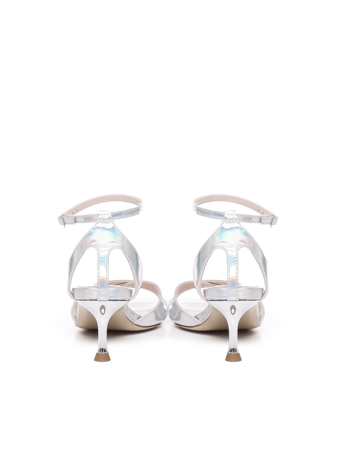 Sandali con tacco e cinturino<BR/> BENNY S2403 IRIDESILVER ALCHIMIA 