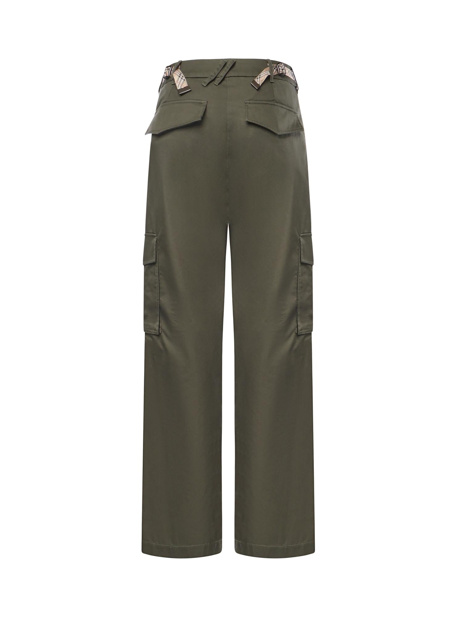 Pantaloni cargo in gabardine con finiture Check 8118420 C1220 BURBERRY 