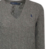 Maglia con scollo a V e logo<BR/> 211971866 500 POLO RALPH LAUREN 