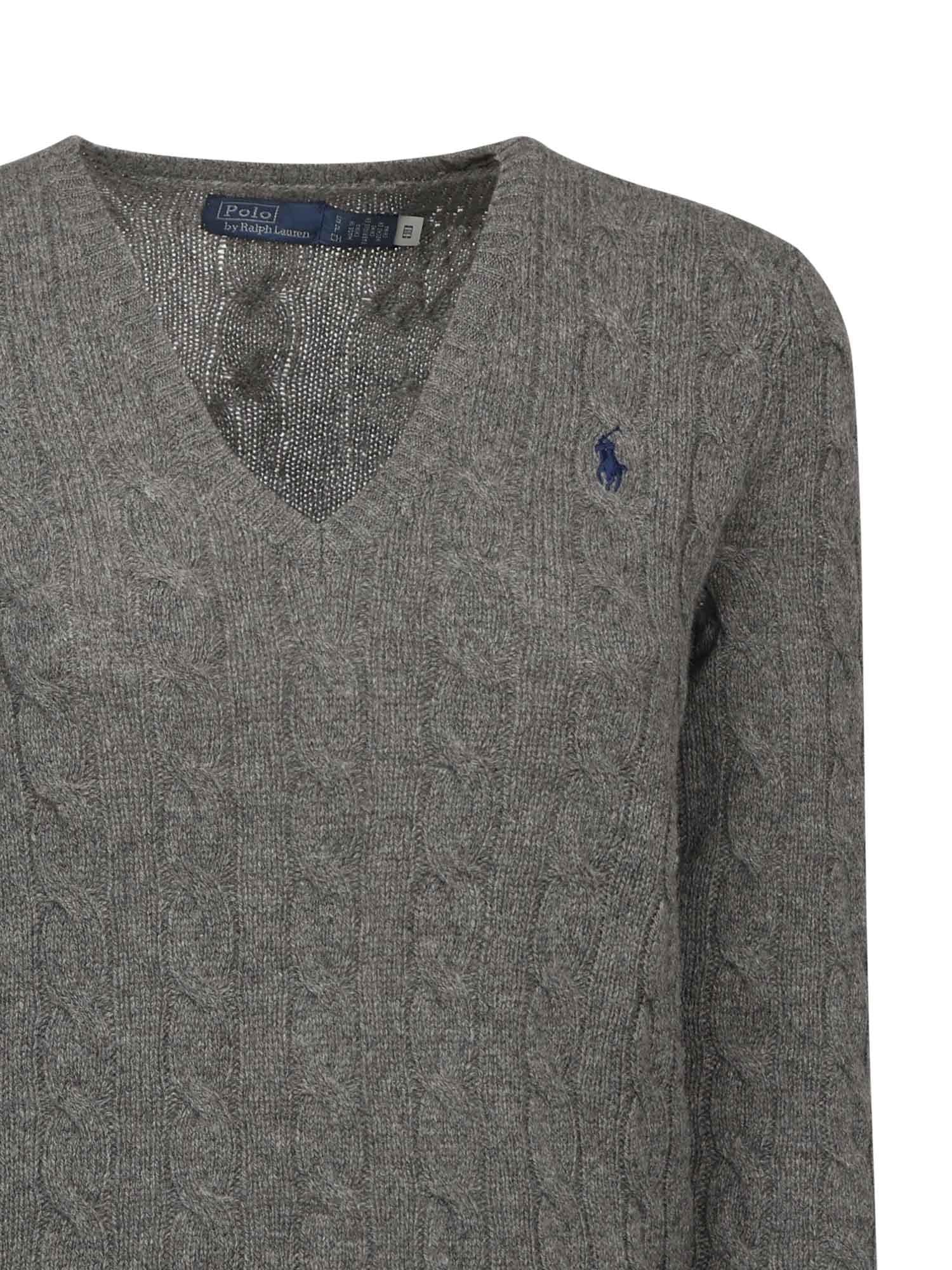 Maglia con scollo a V e logo<BR/> 211971866 500 POLO RALPH LAUREN 