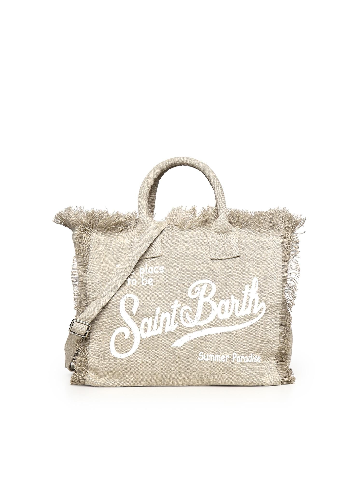 Borsa Colette in lino con logo COL0018 01139L MC2 SAINT BARTH 