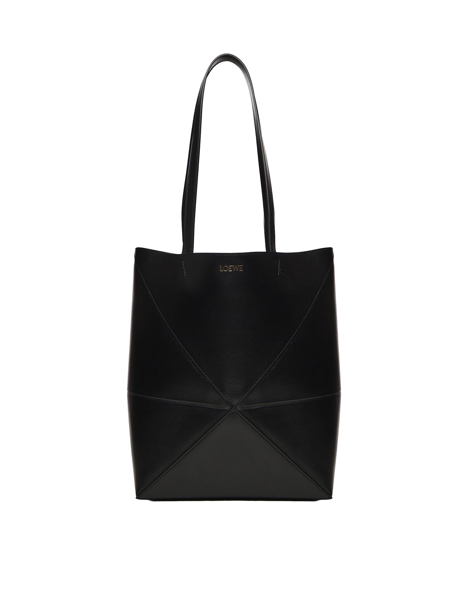 Borsa Puzzle Fold Tote media in pelle di vitello A657G50X01 1100 LOEWE 