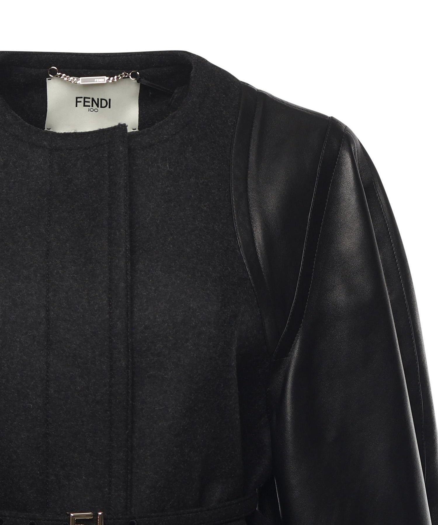 Giacca in lana e pelle<BR/><BR/> FJ7650 AJ0KF0TAZ FENDI 