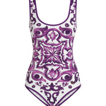 Costume intero con stampa maiolica O9A46J ONO19IP3TN DOLCE & GABBANA 