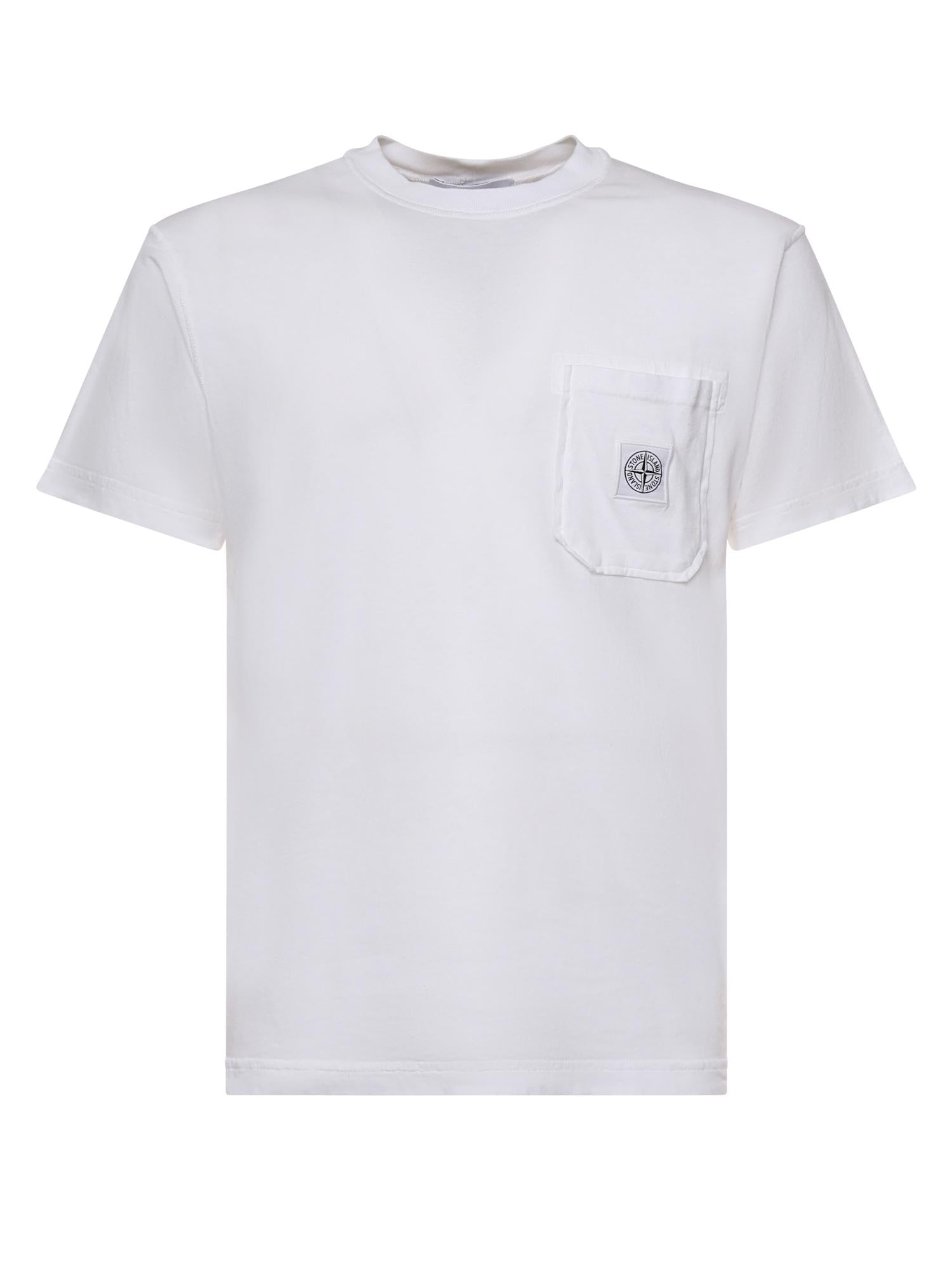 T-shirt con patch Compass L1S152100032 S0057V0001 STONE ISLAND 