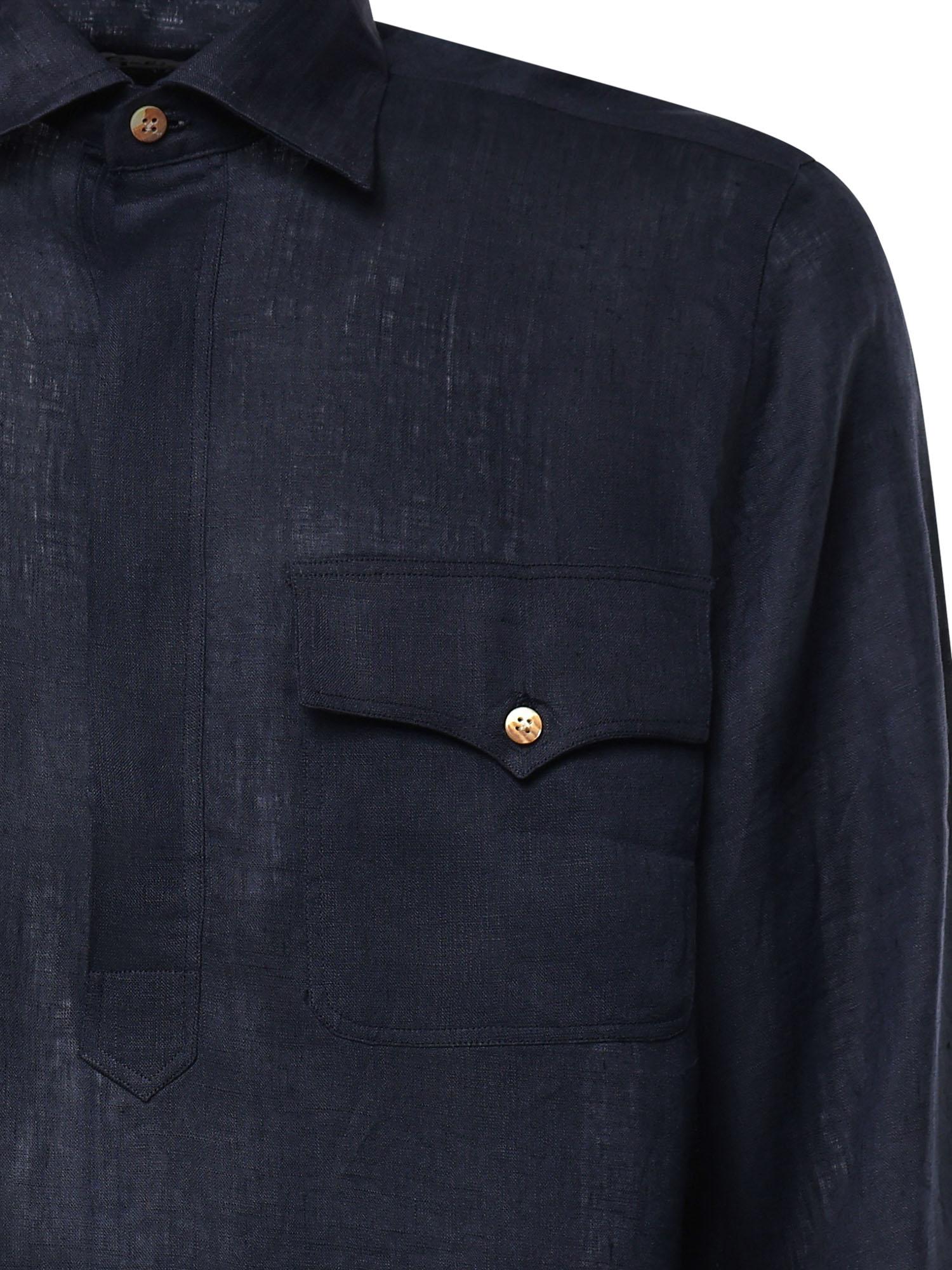 Camicia Rits in lino RITS BLU GALIANO 