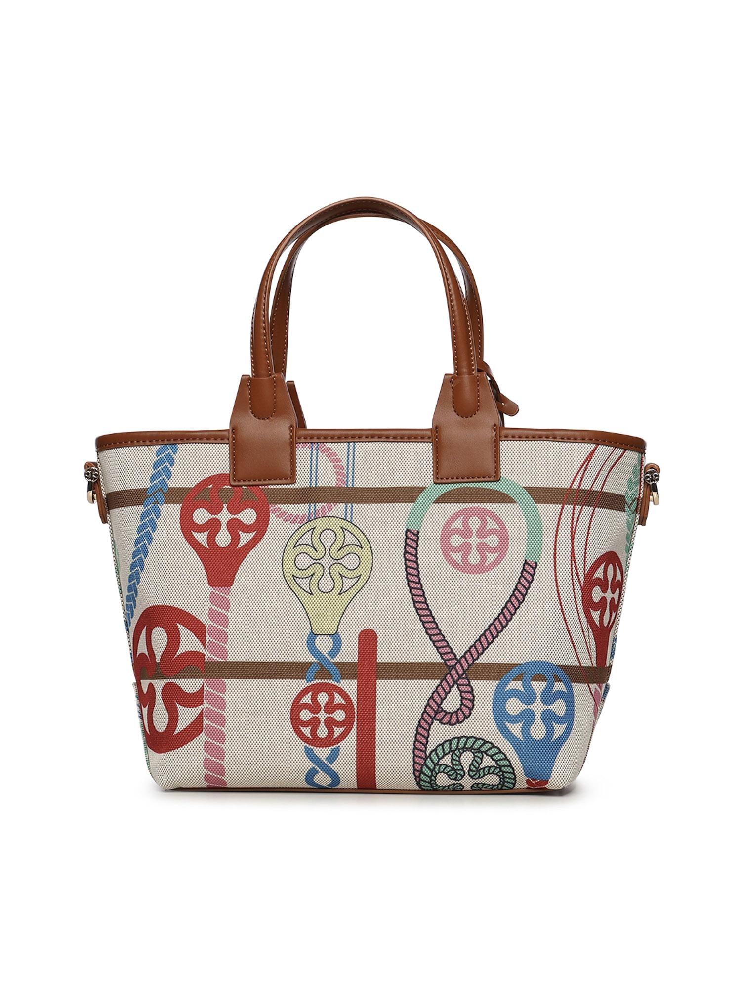 Borsa shopping Guenda con logo 73BS9MT01 GUENDAOFF WHITE/MULTICOLOR V° 73 