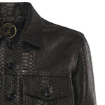 Giubbotto Julius in pelle<BR/> JULIUS CAESAR PITONENERO GIULIANO GALIANO 