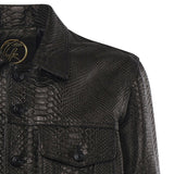 Giubbotto Julius in pelle<BR/> JULIUS CAESAR PITONENERO GIULIANO GALIANO 