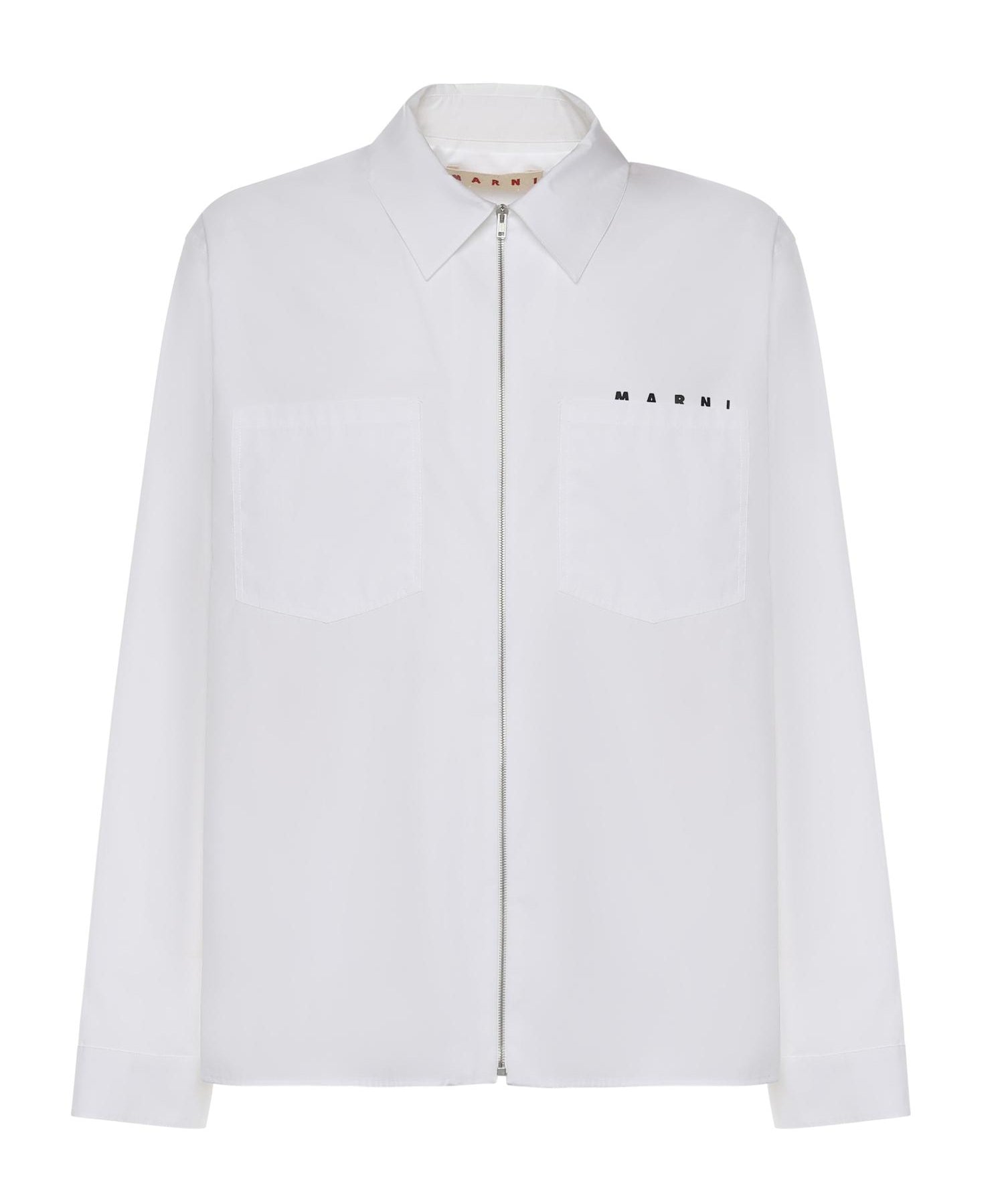 Camicia con zip in popeline di cotone CUMU0297P0 USCT88LOW01 MARNI 