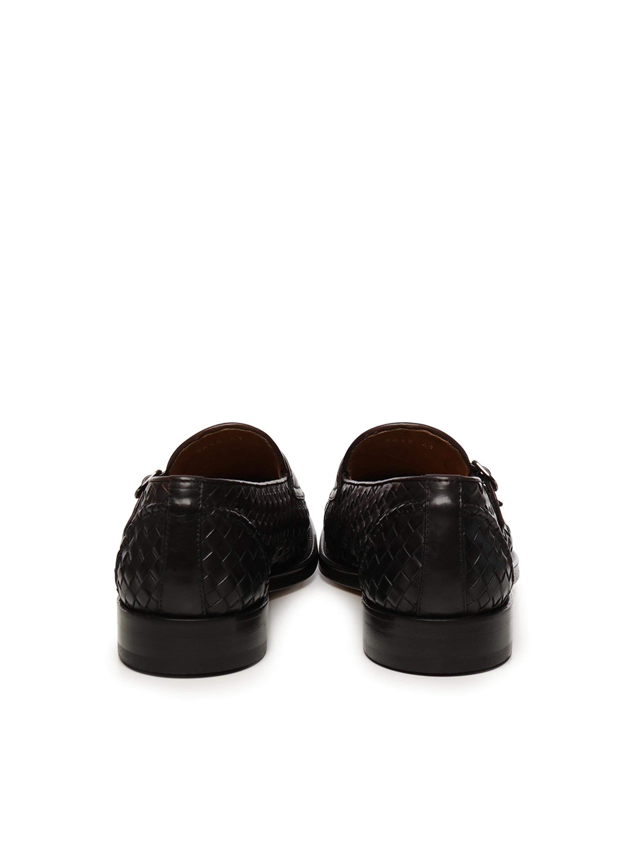 Mocassino doppia fibbia in pelle intrecciata DU3412ORVNUY195 TM00 DOUCAL'S 