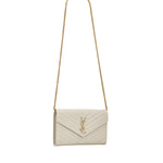 Pochette con catena Cassandre in pelle grain de poudre 377828 BOW019207 SAINT LAURENT 