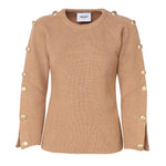 Maglioncino con bottoni decorativi oro MMDMA4055 CAMMELLO MARIUCCIA Milano 